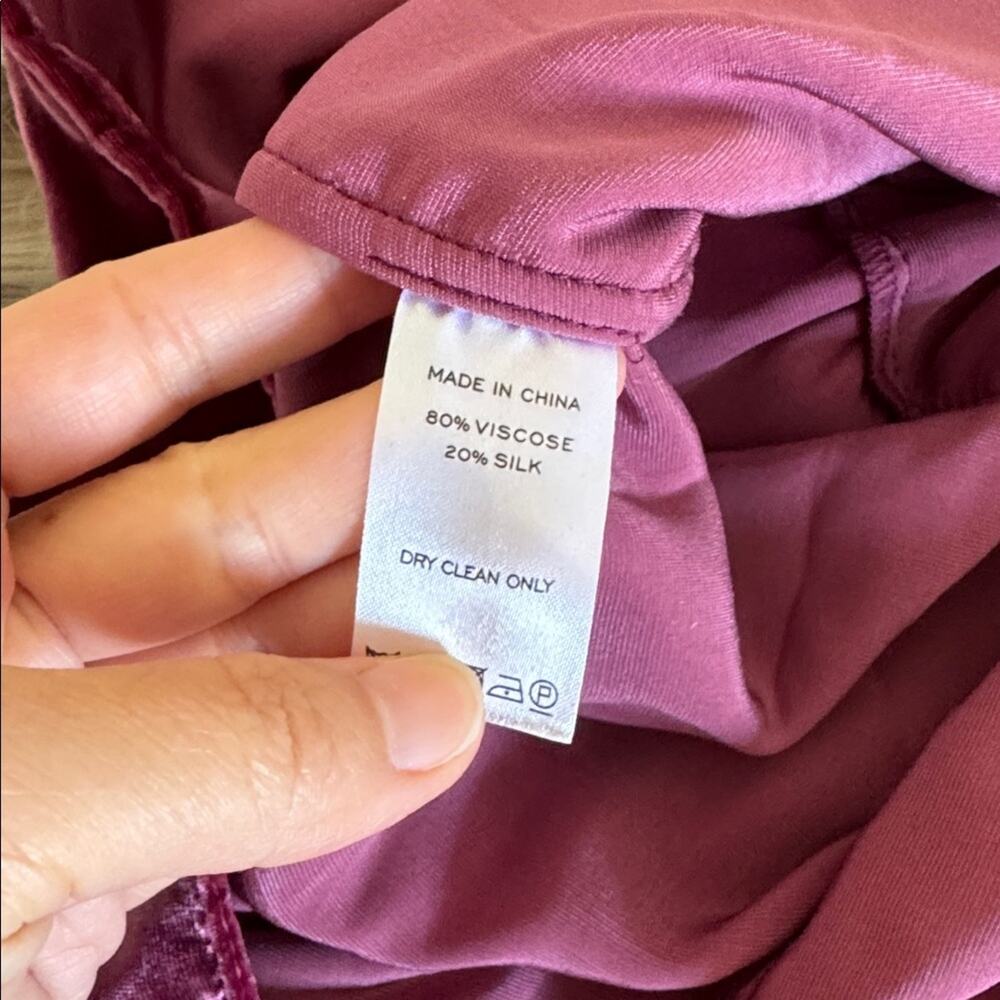 Hill House Ellie Nap Dress Burgundy Velvet Silk Blend Midi XS Coquette Girl - Picture 6 of 6